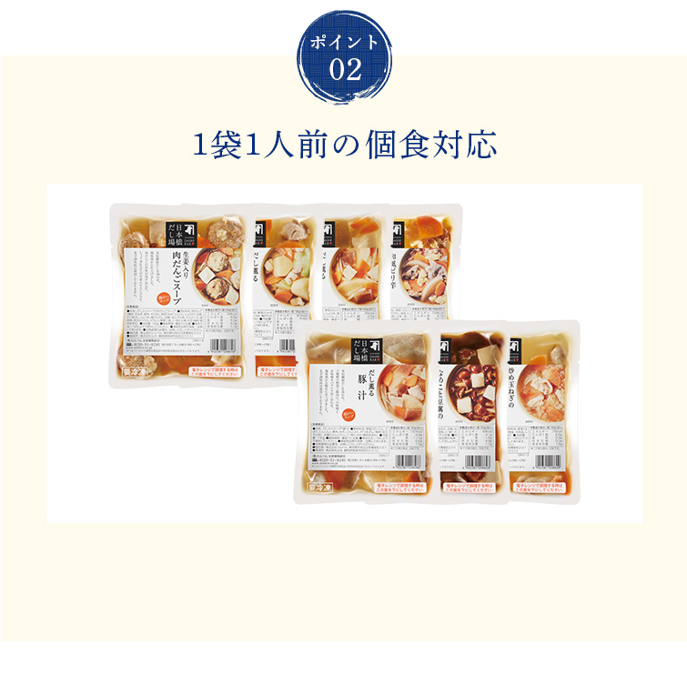 ポイント03 日本橋だし場の味をご家庭で