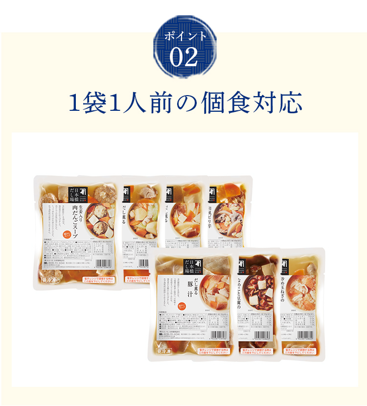 ポイント03 日本橋だし場の味をご家庭で