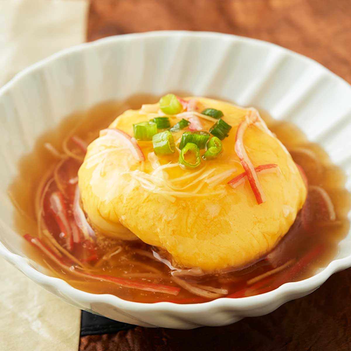 レンチンふわふわあんかけオムレツ
