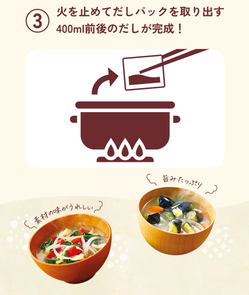 お手軽だしパックの使い方