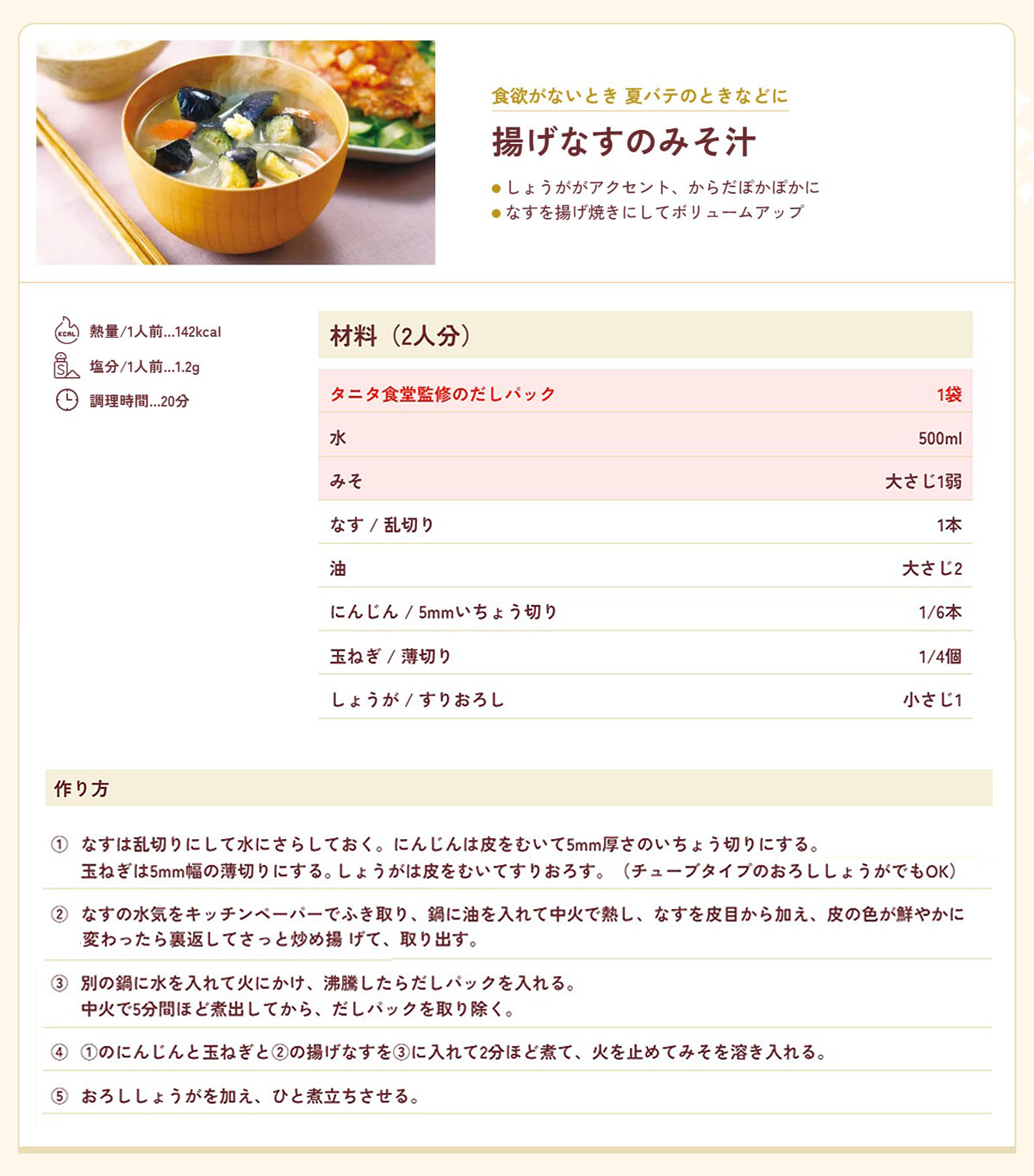 揚げなすの味噌汁