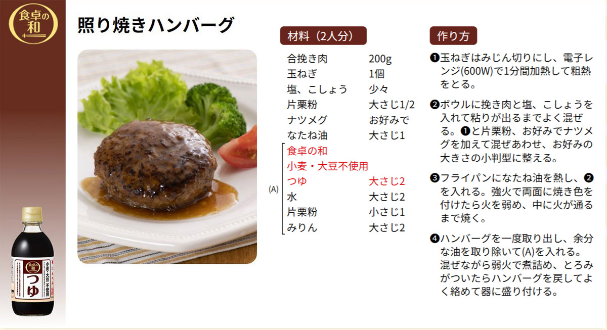照り焼きハンバーグ