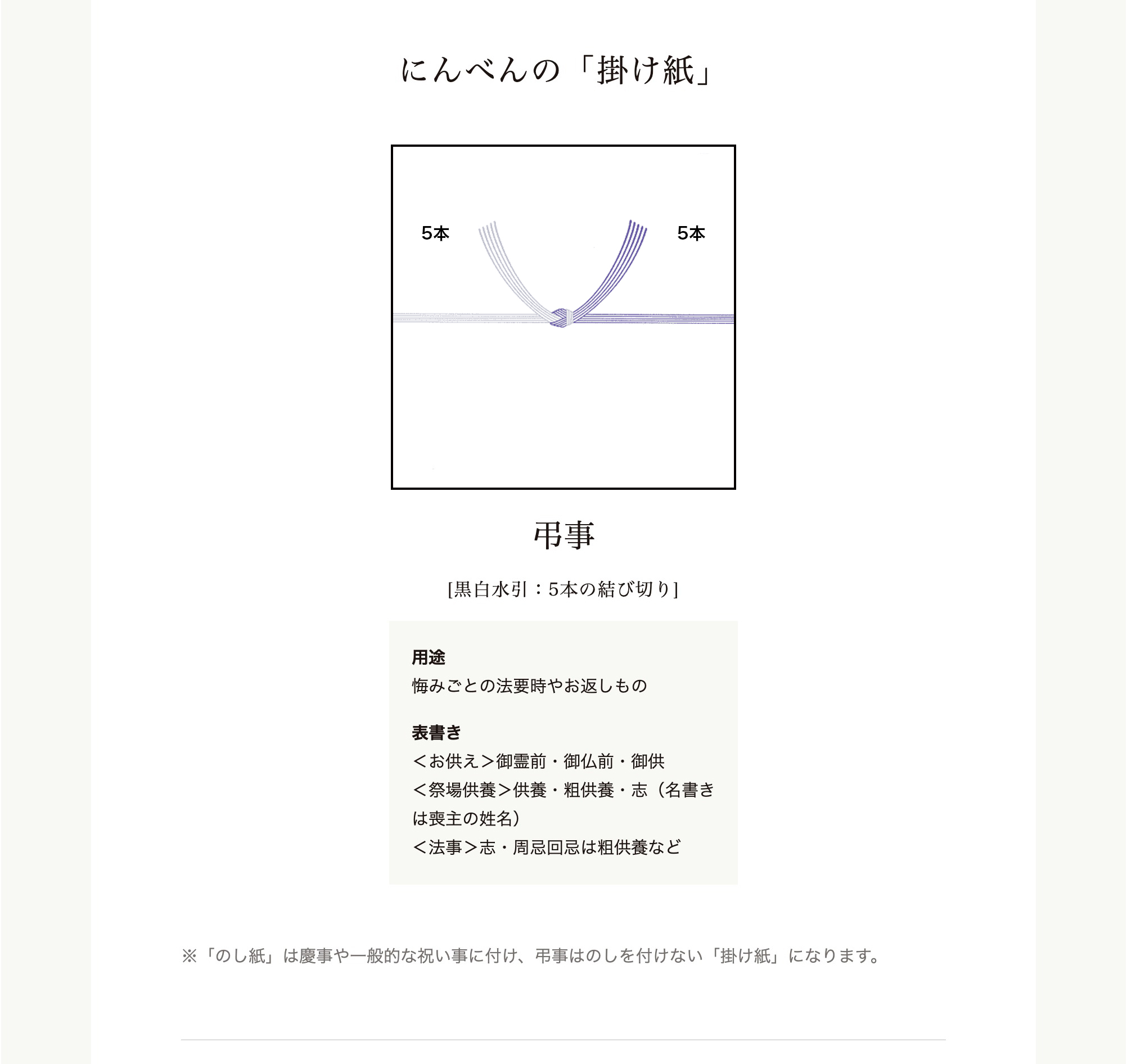 のしについて